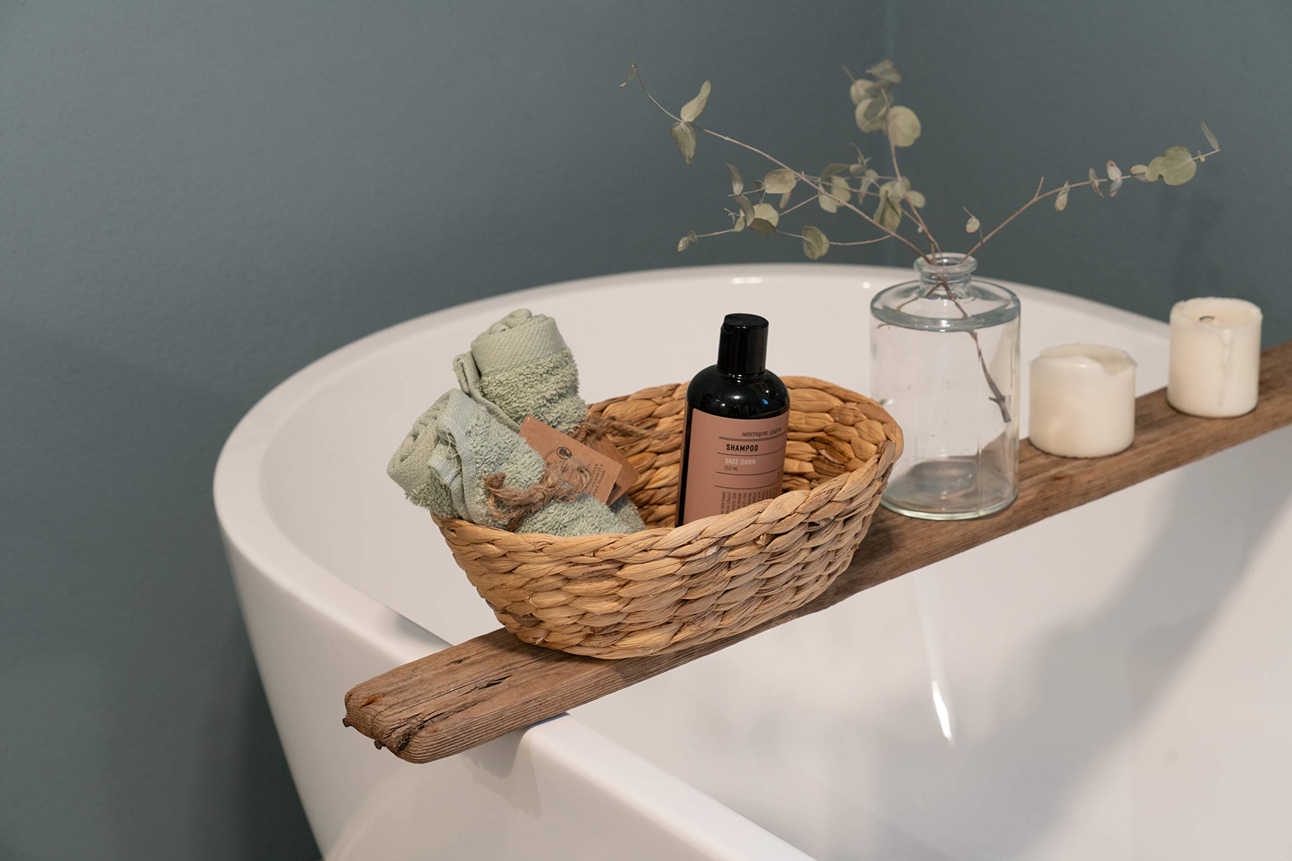 Decorasian Set di 3 ciotole intrecciate in giacinto d'acqua, rotonde, ovali