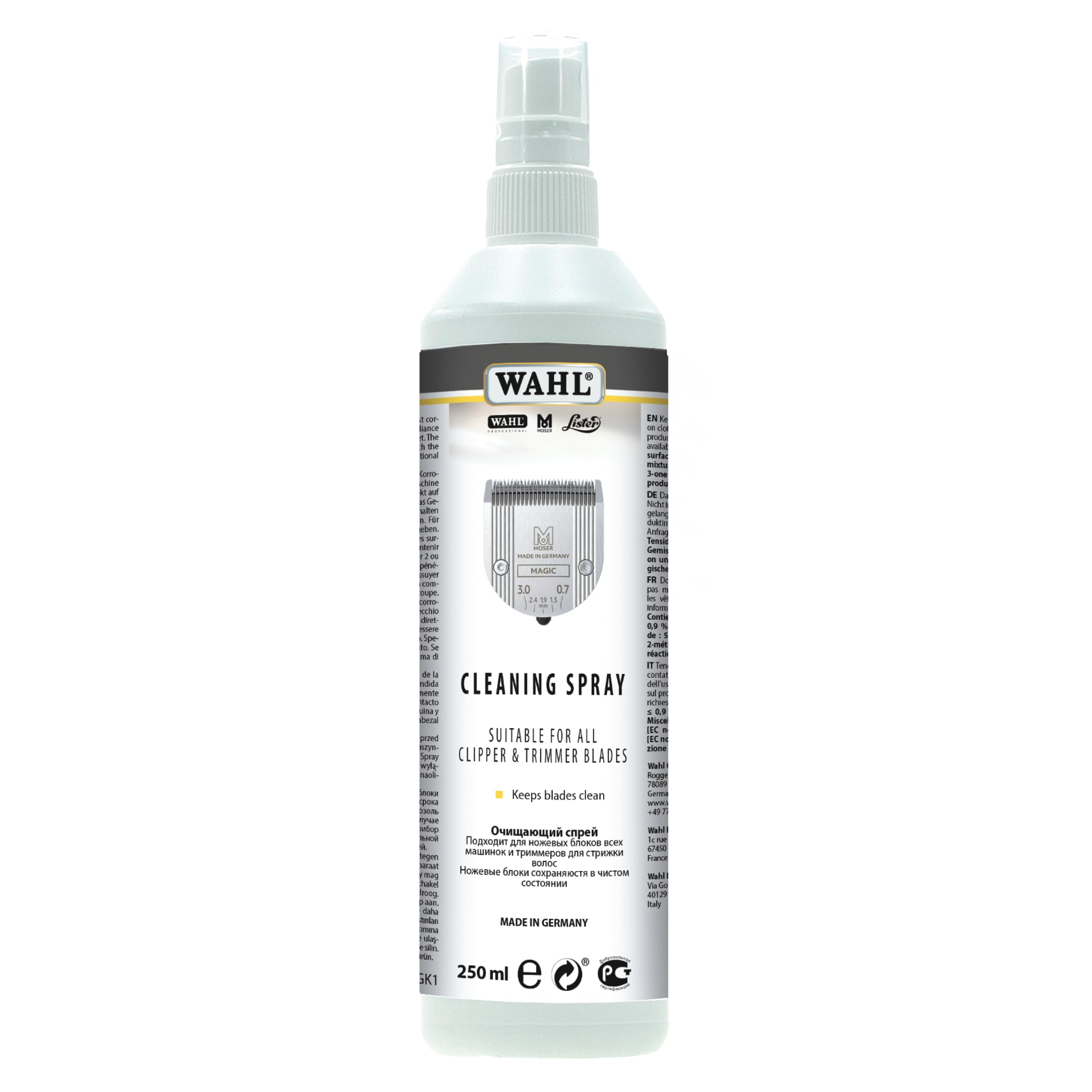 Wahl spray nettoyant élimine les cheveux et impuretés des tondeuses