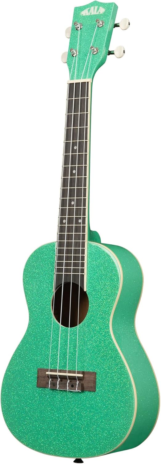 Kala Sparkle Collection, 4-String Ukulele, Right, Green, Concert (KA-SPRK