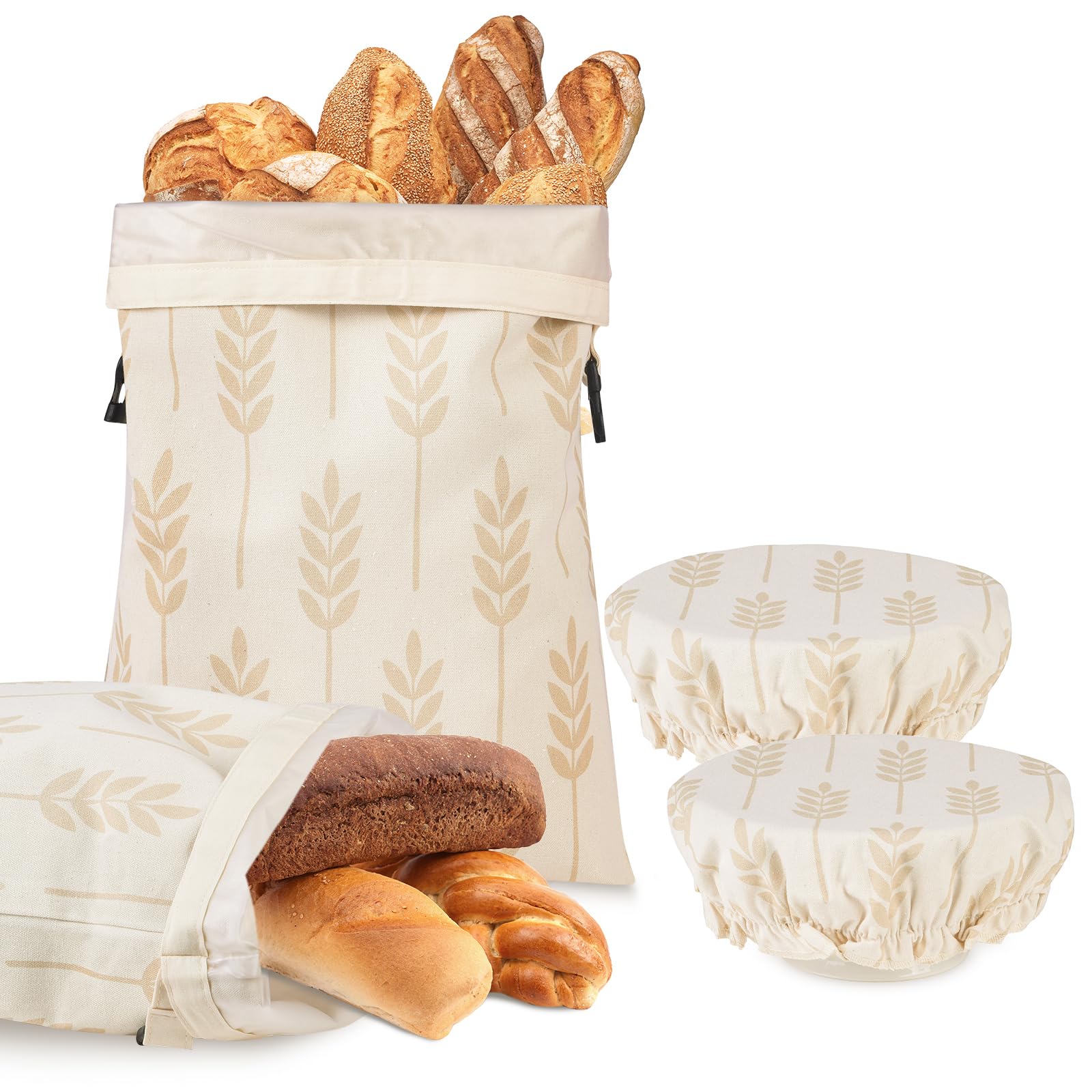 LAKE OF FIRE 16.9'x12.6' Reusable Bread Storage Bags for Homemade Bread with Reusable 2 Bowl...