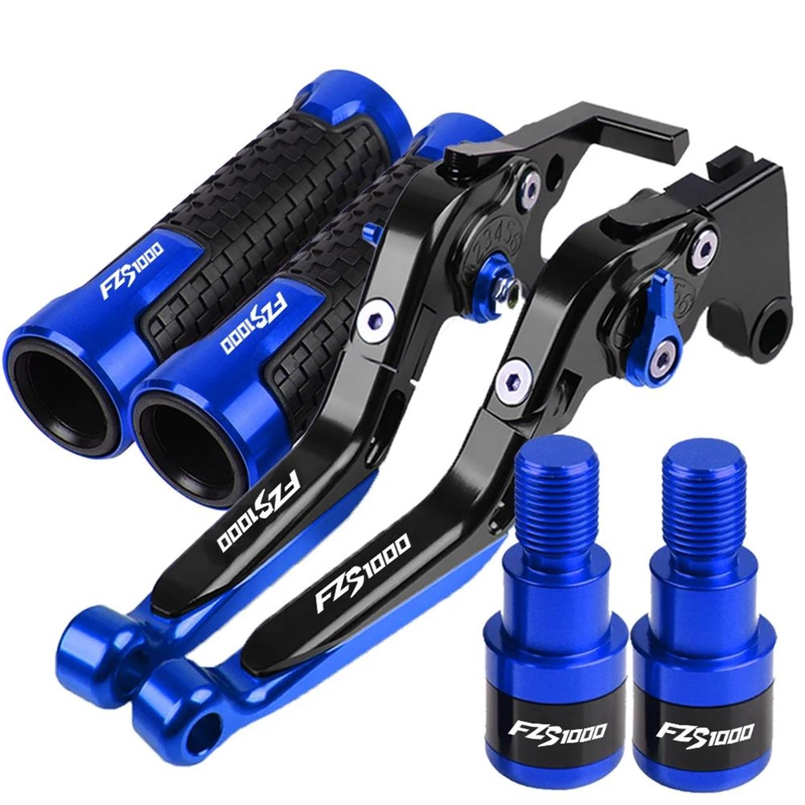 pour Yamaha FZS1000FAZER FZS 1000 Fazer 2001 2002 2003 2004 2005 Leviers de Frein et d'embrayage de Moto Poignées de Guidon Embouts de Guidon Remplacer(Blue 2)