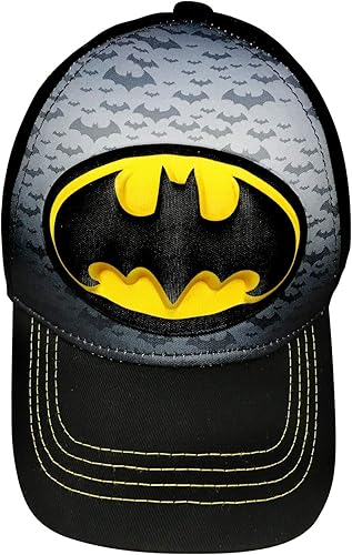 Miniatura 4 de DC Comics Batman - Gorra de béisbol 3D negra para niños de 2 a 5 años, Amarillo