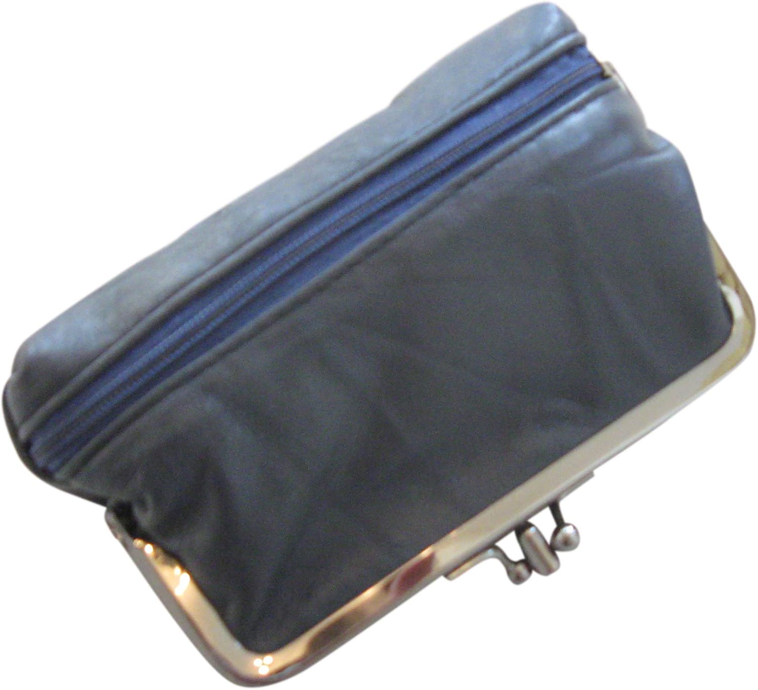 Lorenz Medium Leather Triple Framed Coin Purse - Navy - Image 3
