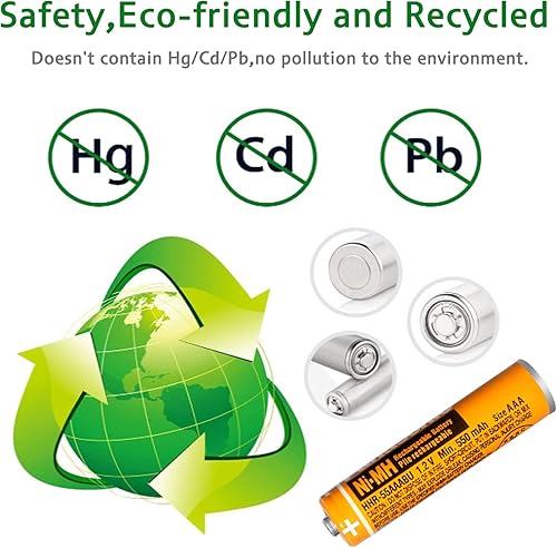 Miniatura 3 de Paquete de 6 pilas recargables HHR-55AAABU NI-MH AAA de 1,2 V para Panasonic 550 mAh batería para teléfonos inalámbricos