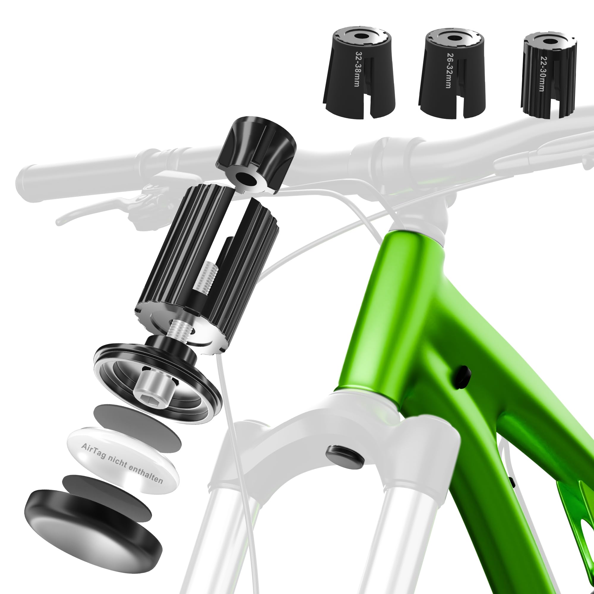 EFEALL Fahrradhalterung für AirTag (1. & 2. Gen.) für Gabel-ID 22–38 mm