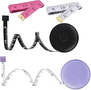 Tape Measure, 4 Pack Measuring Tape for Body Cloth Measurement Tape for Sewing Tailor Fabric Measurements Double Scale Soft Pink & White Tape Measure Retractable Measuring Tape Set