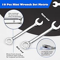 Vista 2 de Juego de mini llaves métricas de 0.157 in, 10 piezas, acero de alto carbono, cromado