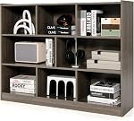 Giantex 8 Cube Bookcase, Freestanding 3-Tier Open Bookshelf, Grey | Modern Storage Display Cabinet, Wood Cube Storage Organizer for Living Room, Home Office, Kid’s Room