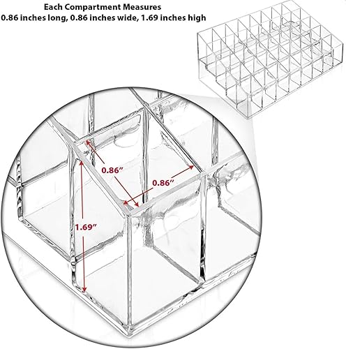 Miniatura 4 de POAHUDT Clear Acrylic Lipstick Organizer Stand - 40 Slot Makeup Storage Case for Vanity, Countertop, Dresser