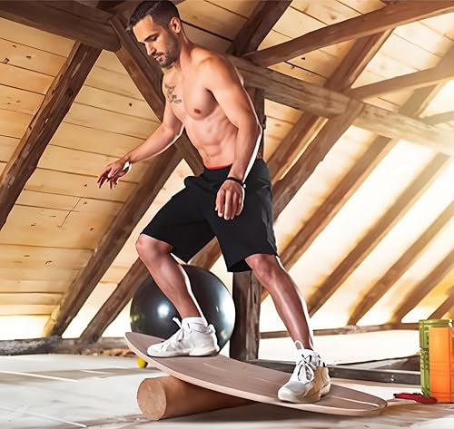 Miniatura 2 de Tabla de equilibrio para interiores, estilo surf, fitness en casa con rueda para ejercicio, entrenamiento atlético y deportes de tabla, divertido