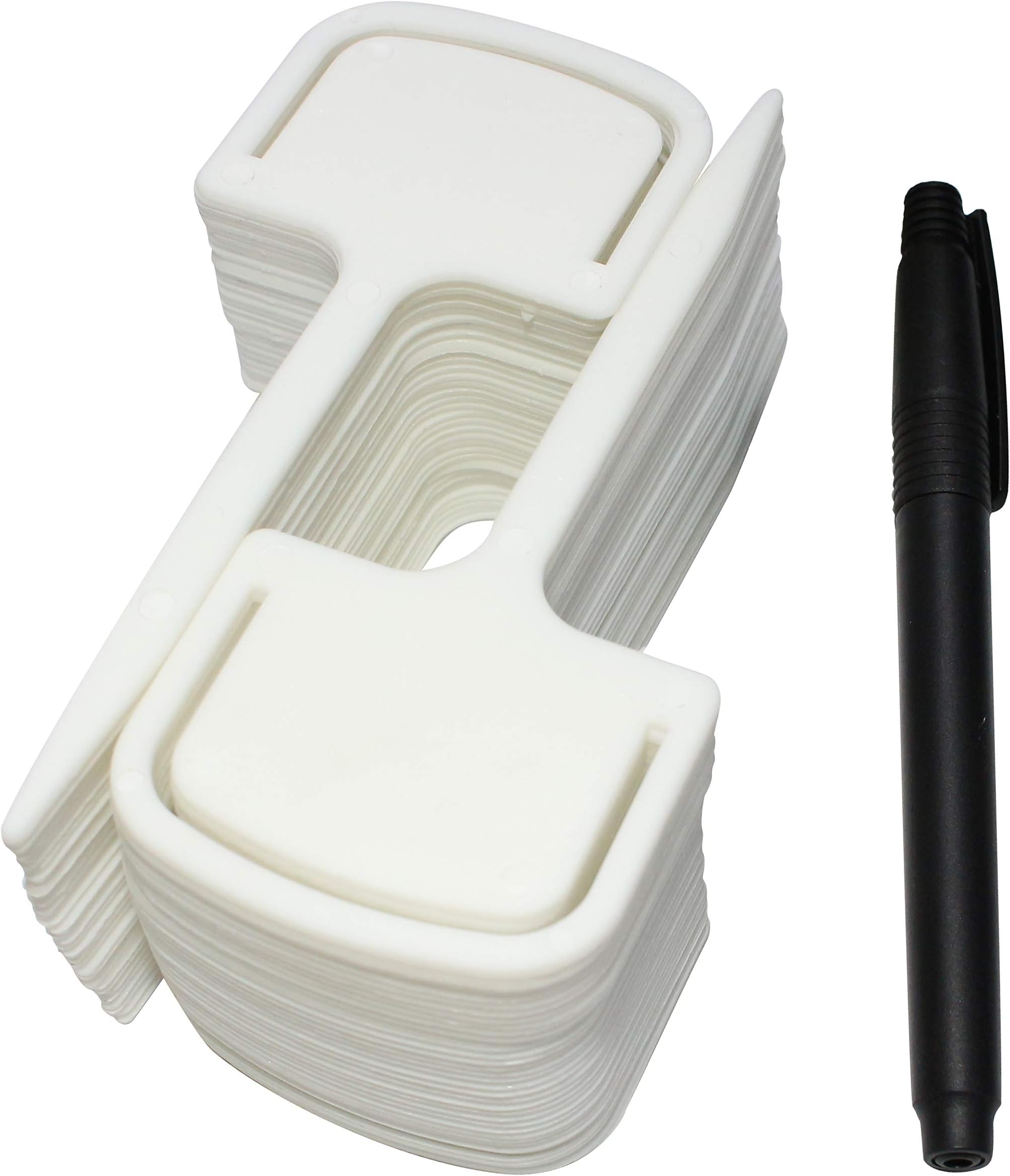 Gardzen 72 Pcs 5 Inch Plastic Reusable Plant Tags - T-Type Nursery Garden Labels Seed Packet Holder Label - with Extra Black Marker Pen