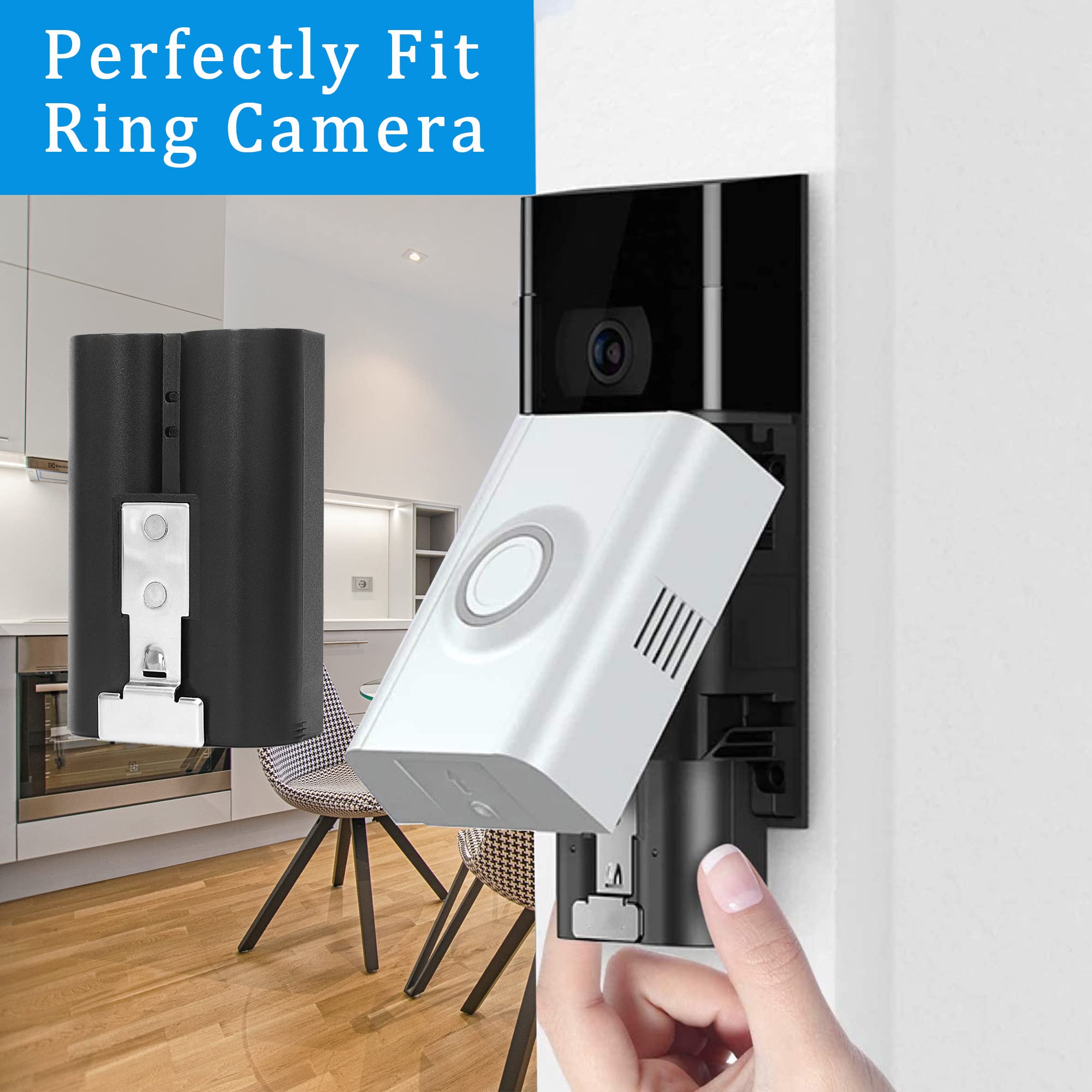 6040mAh Batterie de Remplacement Avec Station de Charge pour Ring Doorbell Caméra 2/3/4, Caméra Spotlight et Caméra Stick Up, Batterie Lithium-ion Rechargeable Caméra (2 batteries + station de charge)