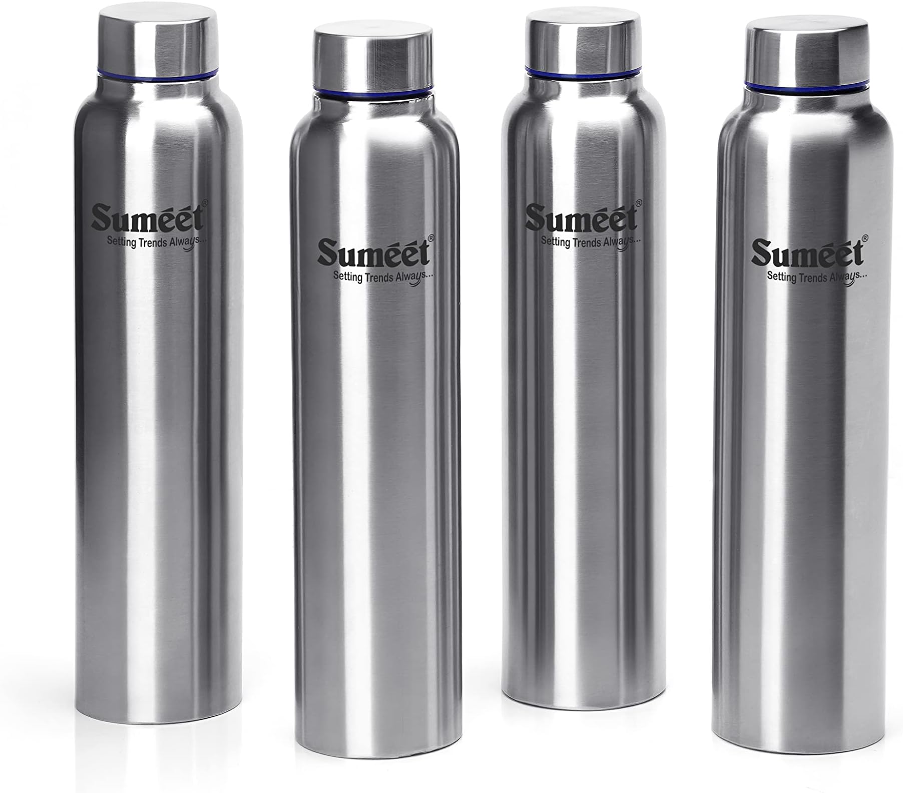 Sumeet Stainless Steel Leak-Proof Water Bottle/Fridge Bottle - 1000ml - Pack of 4