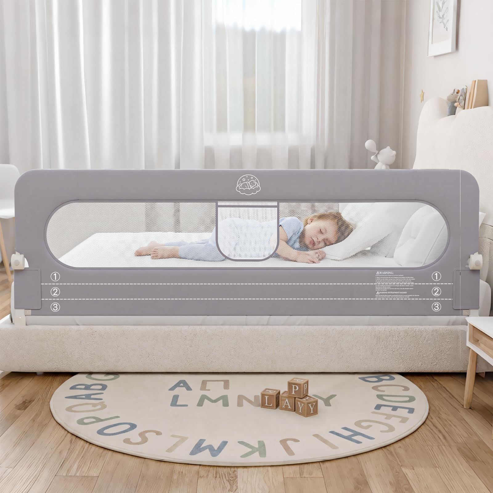 Photo 1 of tersolyn Toddler Bed Rail, 71in Foldable, Grey
