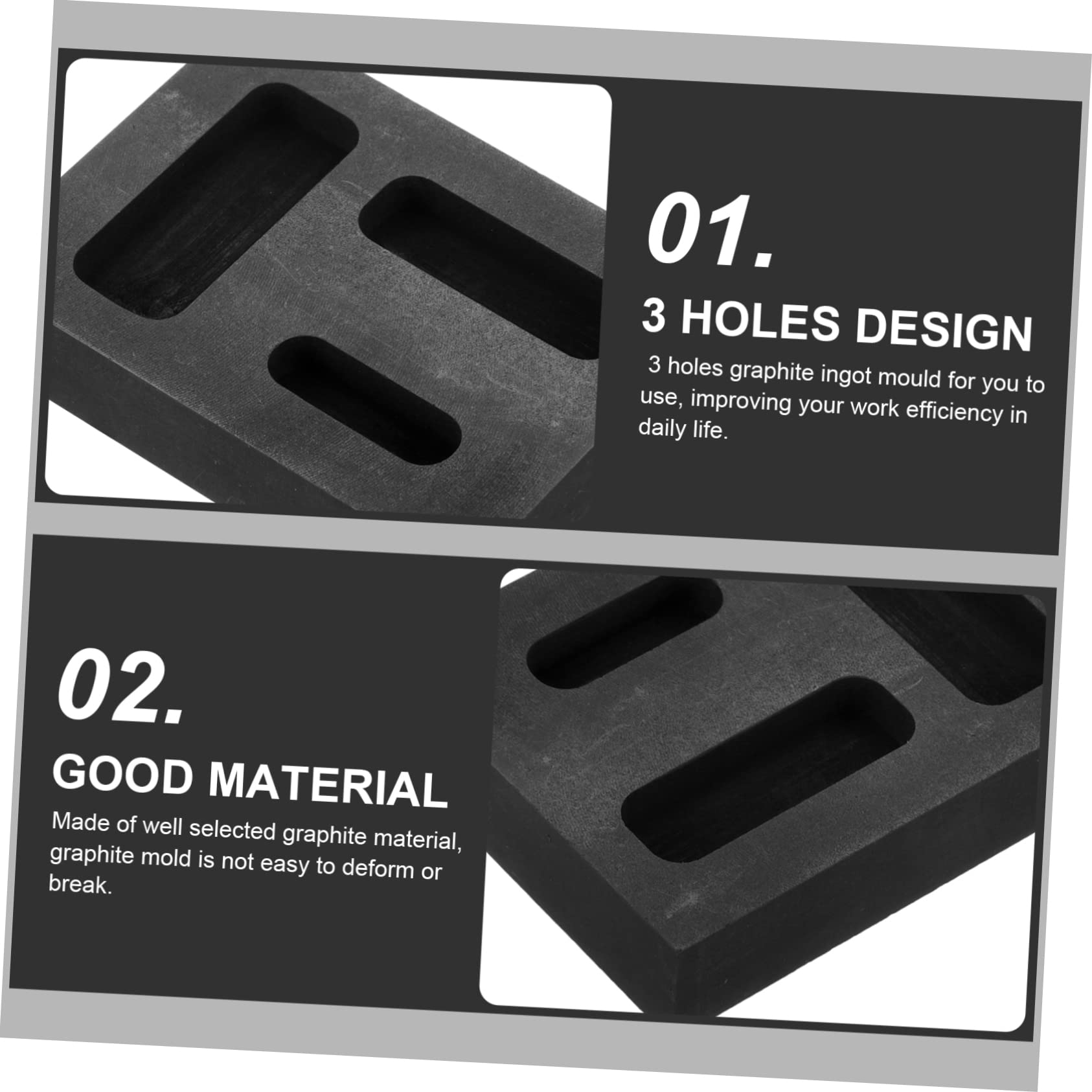 Housoutil 3 Stücke 3 Graphit Formen Für Casting Barren Formen Für Schmelzen Metall Schmelzen Werkzeug Graphit Barren Form