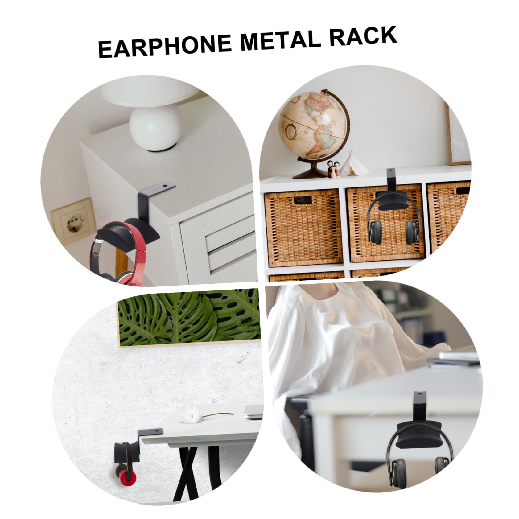 DOITOOL 3piezas Soporte para Auriculares De Escritorio Colgador De Cabeza con Adhesivo para Oficina y Gaming Diseño Curvo para Evitar Caídas Disponibles