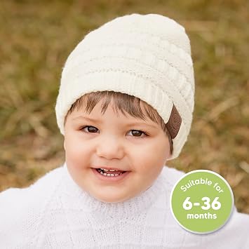 KeaBabies 3-Pack Baby Beanies for Boys, Girls - Soft, Cute Baby Winter Hats 6-36 Months, Stretchy Knit, Warm Toddler Winter Hat, Newborn, Infant, Toddler Beanie for Babies Girl, Boy (Sweet Pea, M)