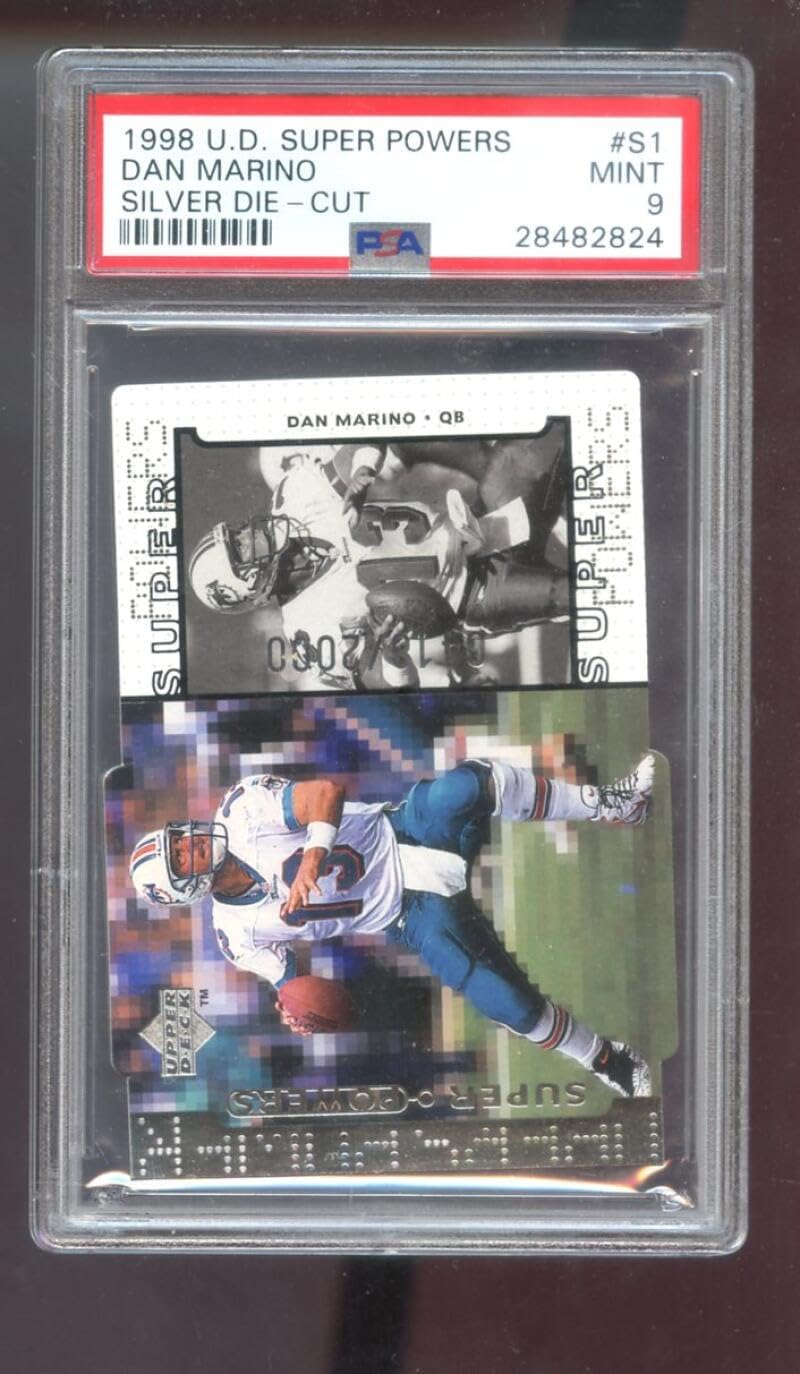 1998 UD Upper Deck Super Powers Die-Cut Silver #S1 Dan Marino PSA 9 Graded Football Card NFL Miami Dolphins