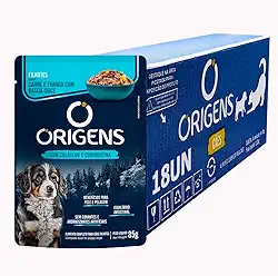 Ração Úmida Sachê Origens Cães Filhotes Carne com Frango 85g 18 Unidades Cachorro