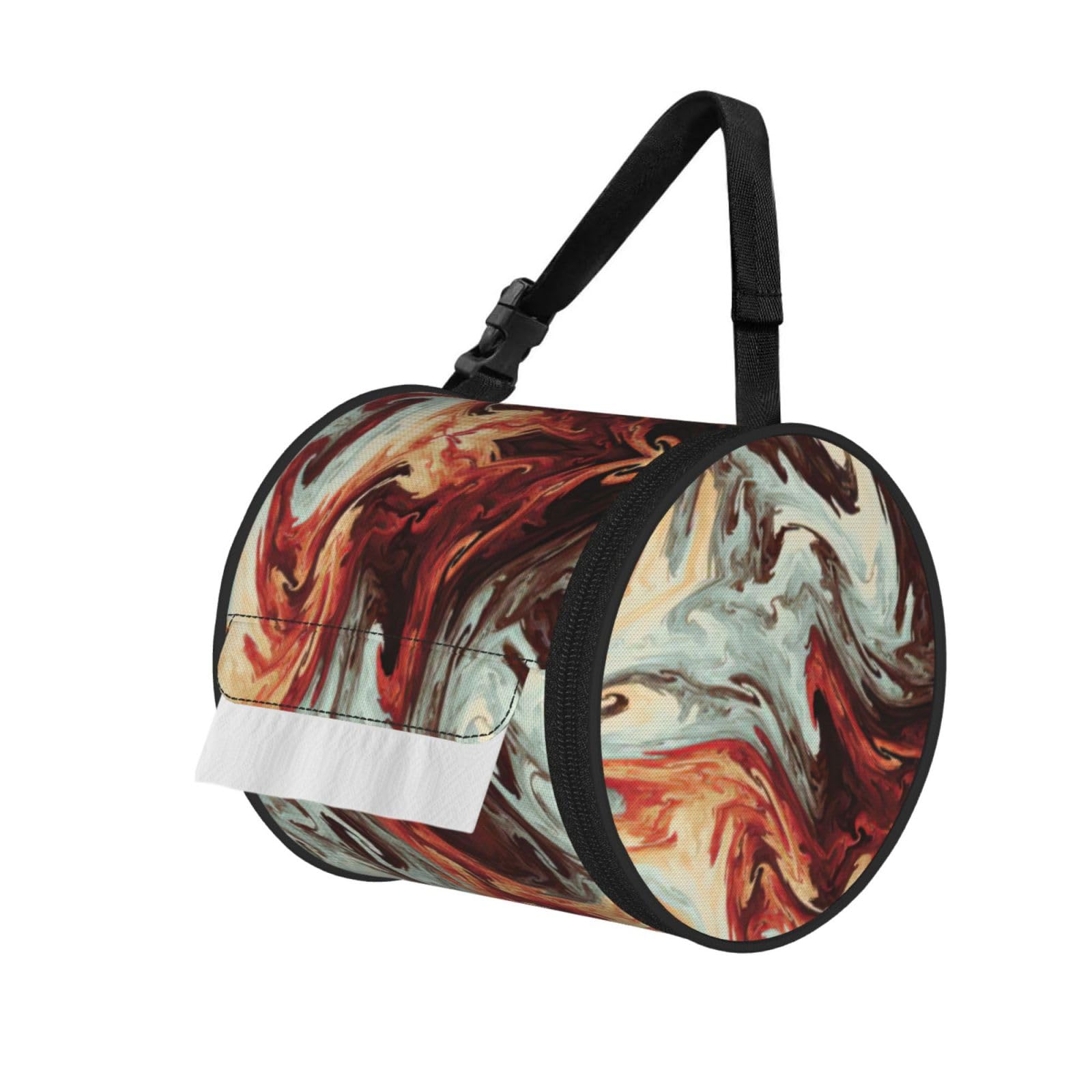Marble Mixed Brown Print Fashion Tissues Organizer Box, Hanging Tissue Holder For Purse Coins For Car Office Daily Outing