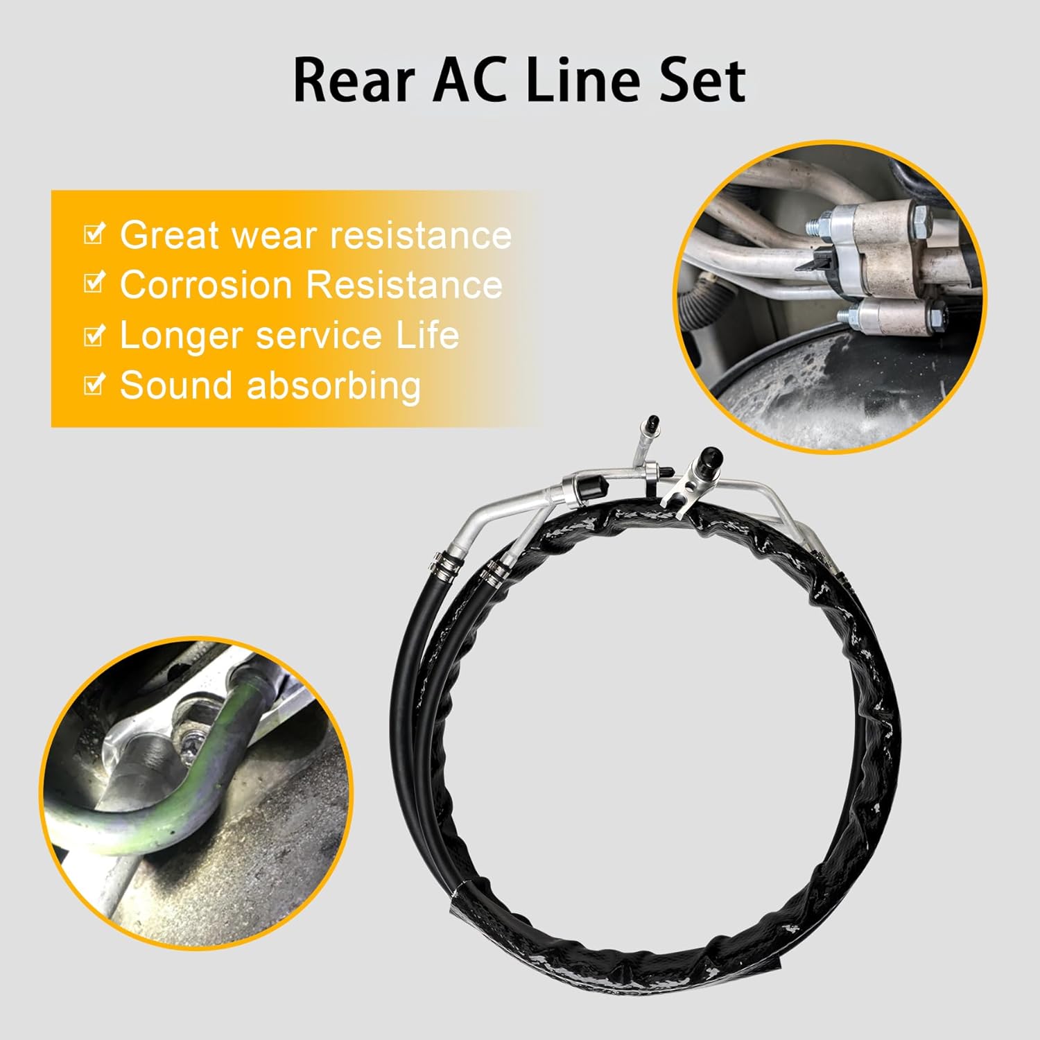 Rear/Aux AC Line Set Rear Cooling AC Line Hose Air Conditioning Hoses Compatible with 2012-2019 Dodge Caravan Dodge Grand Caravan Chrysler Town & Country Minivans Routan Replace# C68100