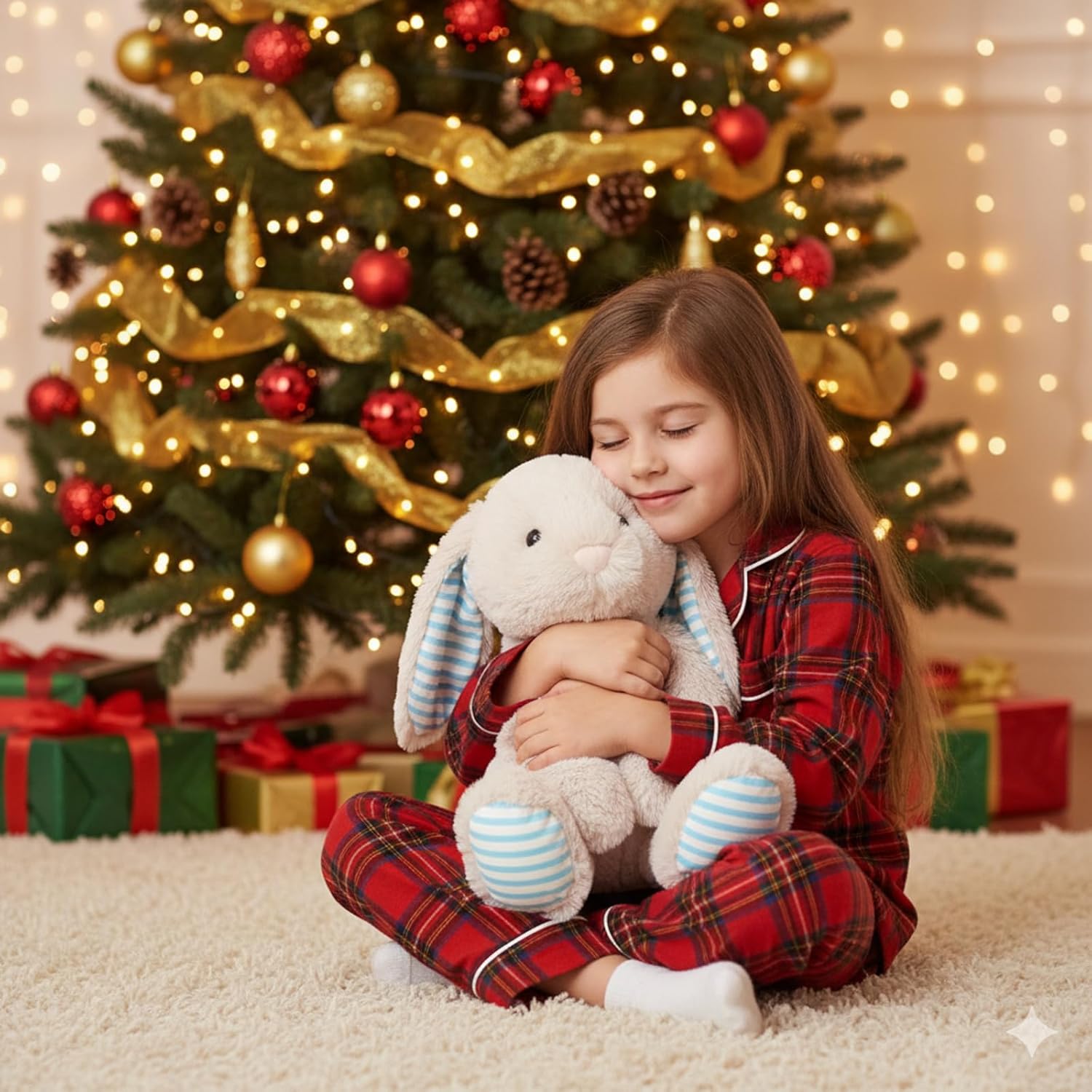 WEIGEDU Beige Cream Bunny Rabbit Stuffed Animals Plush Toys for Kids Girls Boys Baby Birthday Bedtime Gift,17.7 inches