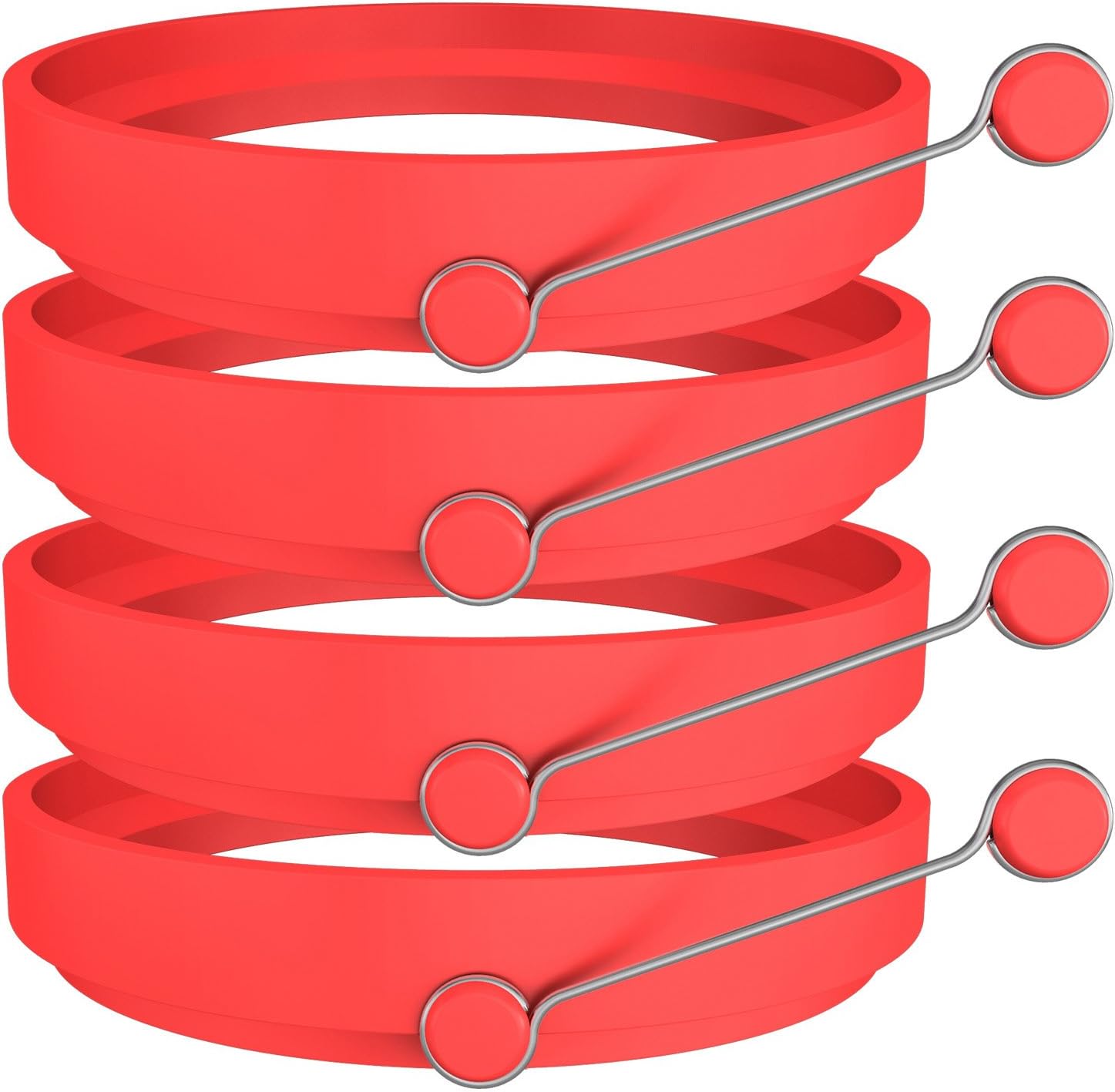 Ozera 4 Pack Silicone Egg Rings Pancake Molds Egg Ring for Egg Mcmuffins - Non Stick