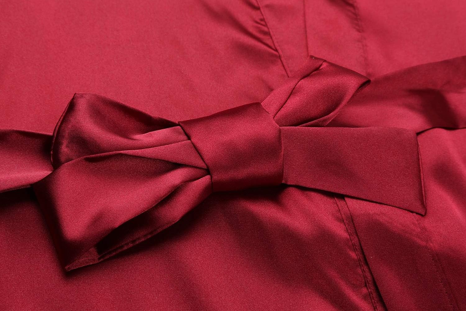 sunshinemall Women's Bridal Party Robes Short Satin Kimono Bride Bridesmaid Wedding Robe Silky Bathrobe Nightgown - Image 4