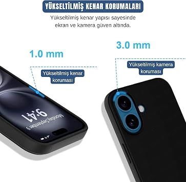Ehr. iPhone 17 ile Uyumlu Lansman Kılıf, İçi Kadife Silikon, Kamera Çıkıntılı Koruyucu, Leke Tutmaz ve Darbe Emici Şık Kapak (Siyah, iPhone 17)