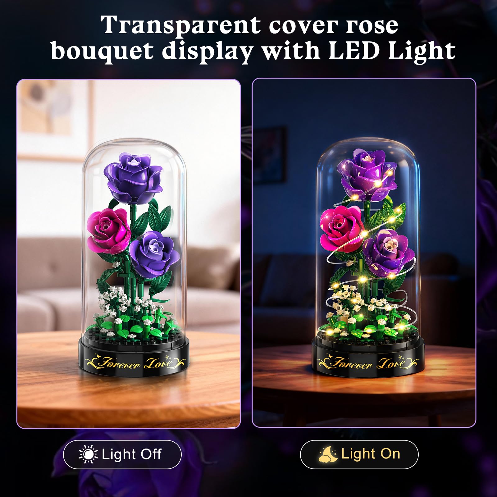 HiWEEGO Flowers Building Set including LED Light & Cover - Image 3