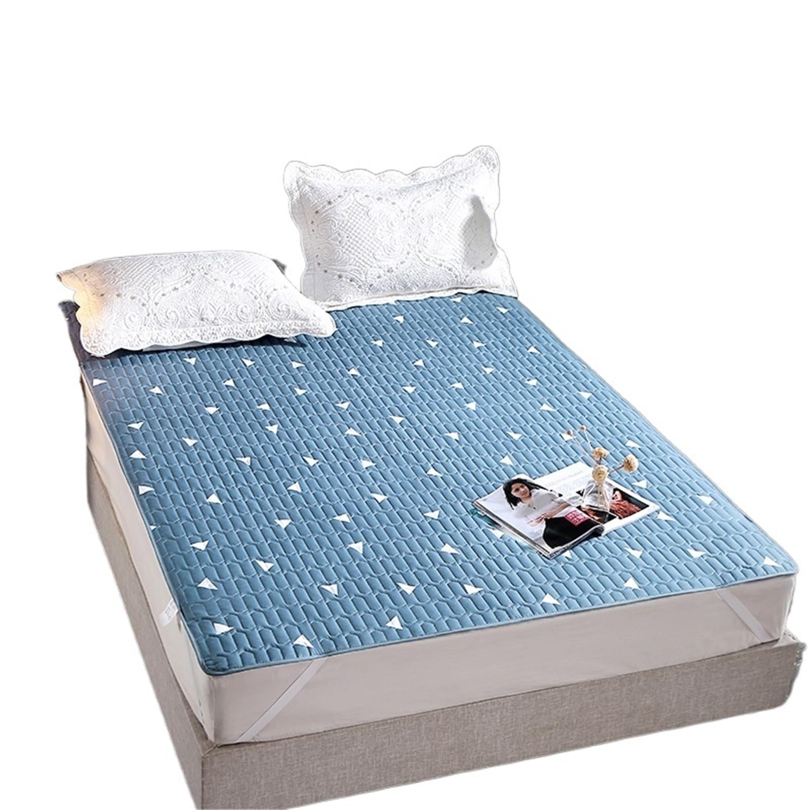 DAJGRHE Bedspread Waterproof King Size Bed Cover Quilted Mattress Pad Washable(Color-01,1pc 180x200cm)