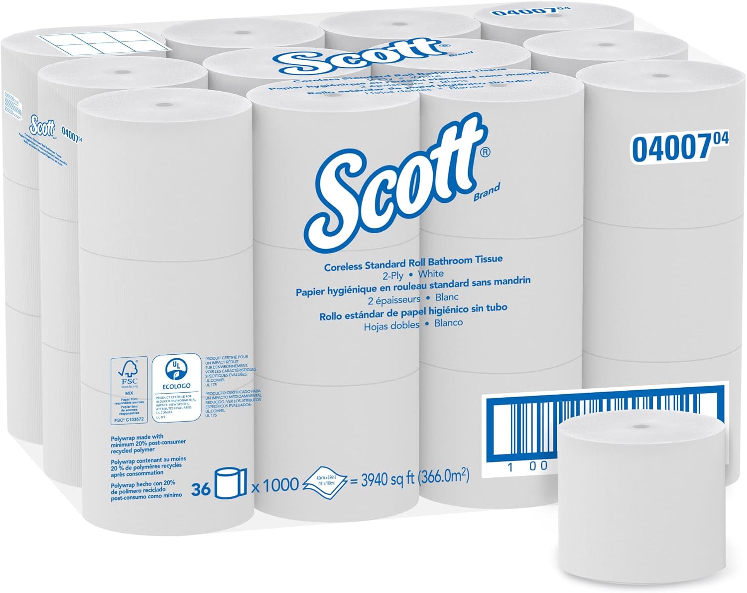 Scott® 2-Ply Bathroom Tissue, 1,000 Sheets Per Roll, Carton Of 36 Rolls