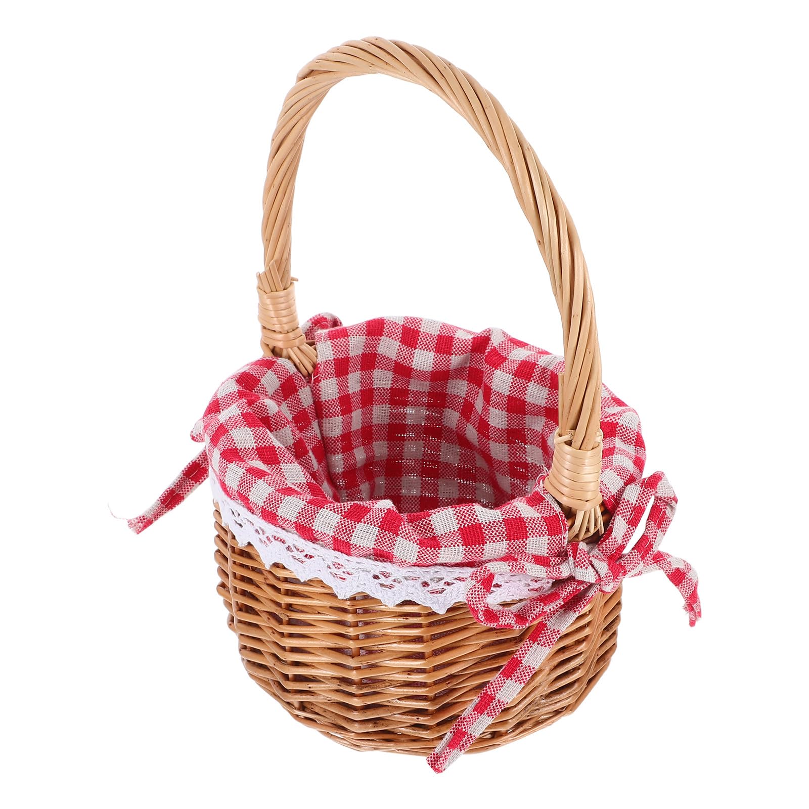 Petit panier décoratif en rotin tressé pour rangement de table couleur naturel