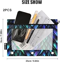 Vista 28 de Binder Pouch Purple Gold Shine Marble File Folder Sturdy Pencil Pouch for 3 Ring Binder Clear Window Office Desk Supplies Case Memento Holder with