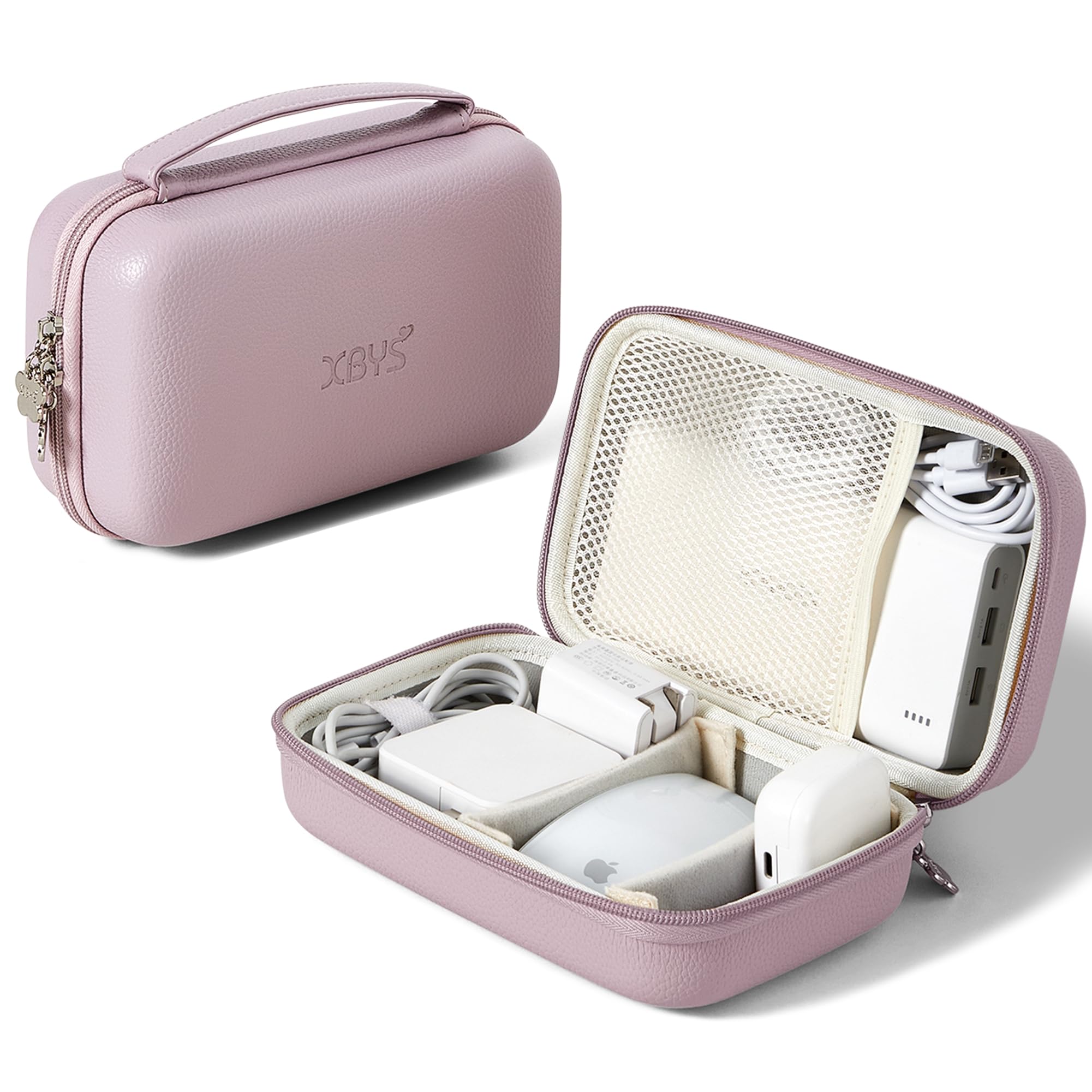 Linpr Charger Case for Macbook, Portable Tech Electronic Organizer Bag,Travel Storage Pouch for Laptop Accessories, MacBook Power Adapter, Charging Cords, USB Drives, Power Bank (Purple, XL)