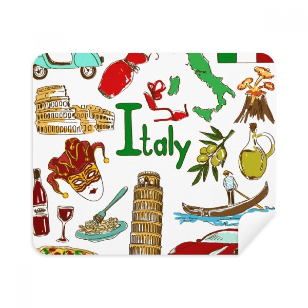 Italy Landscap Animals National Flag Cleaning Cloth Screen Cleaner 2pcs Suede Fabric