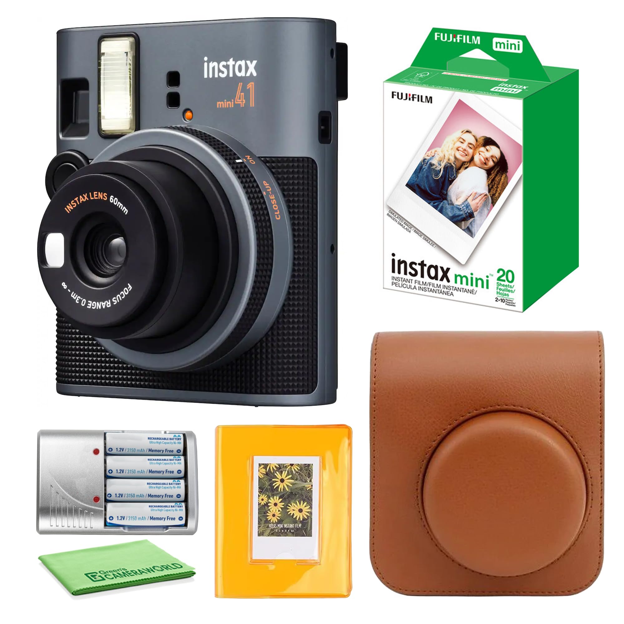 FUJIFILM INSTAX Mini 41 Instant Camera 20-Sheet Photo Bundle