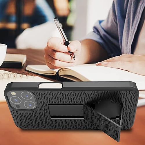 Miniatura 7 de Ailiber Funda compatible con iPhone 13 Pro, funda para iPhone 13 Pro con protector de pantalla, clip giratorio para cinturón, soporte de soporte,