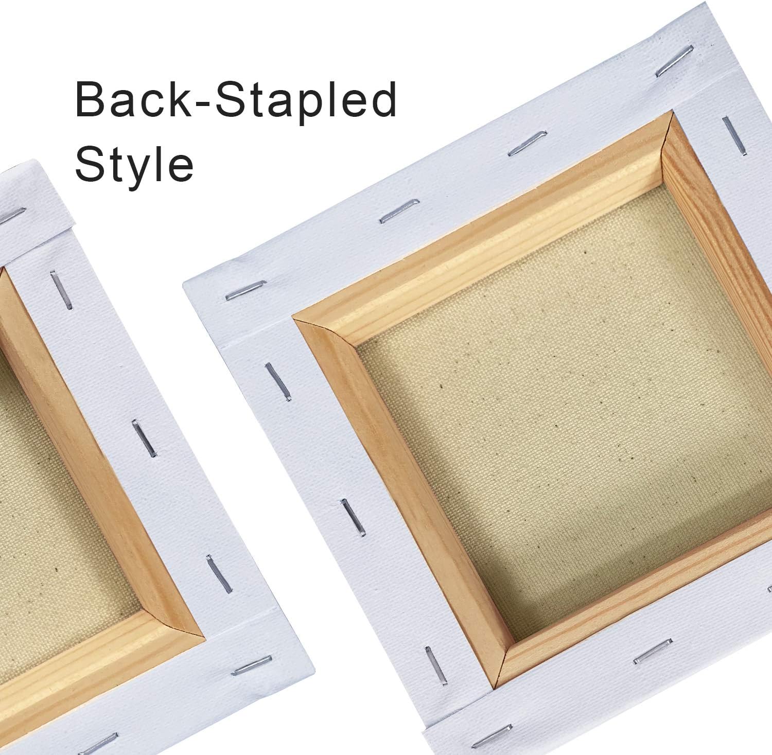 PHOENIX Small Stretched Canvas for Painting 6x6 Inch/7 Value Pack, 8 Oz Triple Primed 5/8 Inch Profile 100% Cotton White Blank Canvas, Square Framed Canvas for Oil Acrylic & Pouring Art - Image 4