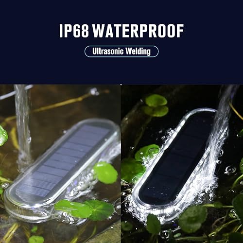 Miniatura 10 de Honalia Luces solares para cubierta, luces de muelle de entrada, paquete de 6 luces LED inalámbricas IP68 impermeables para exteriores, luces de
