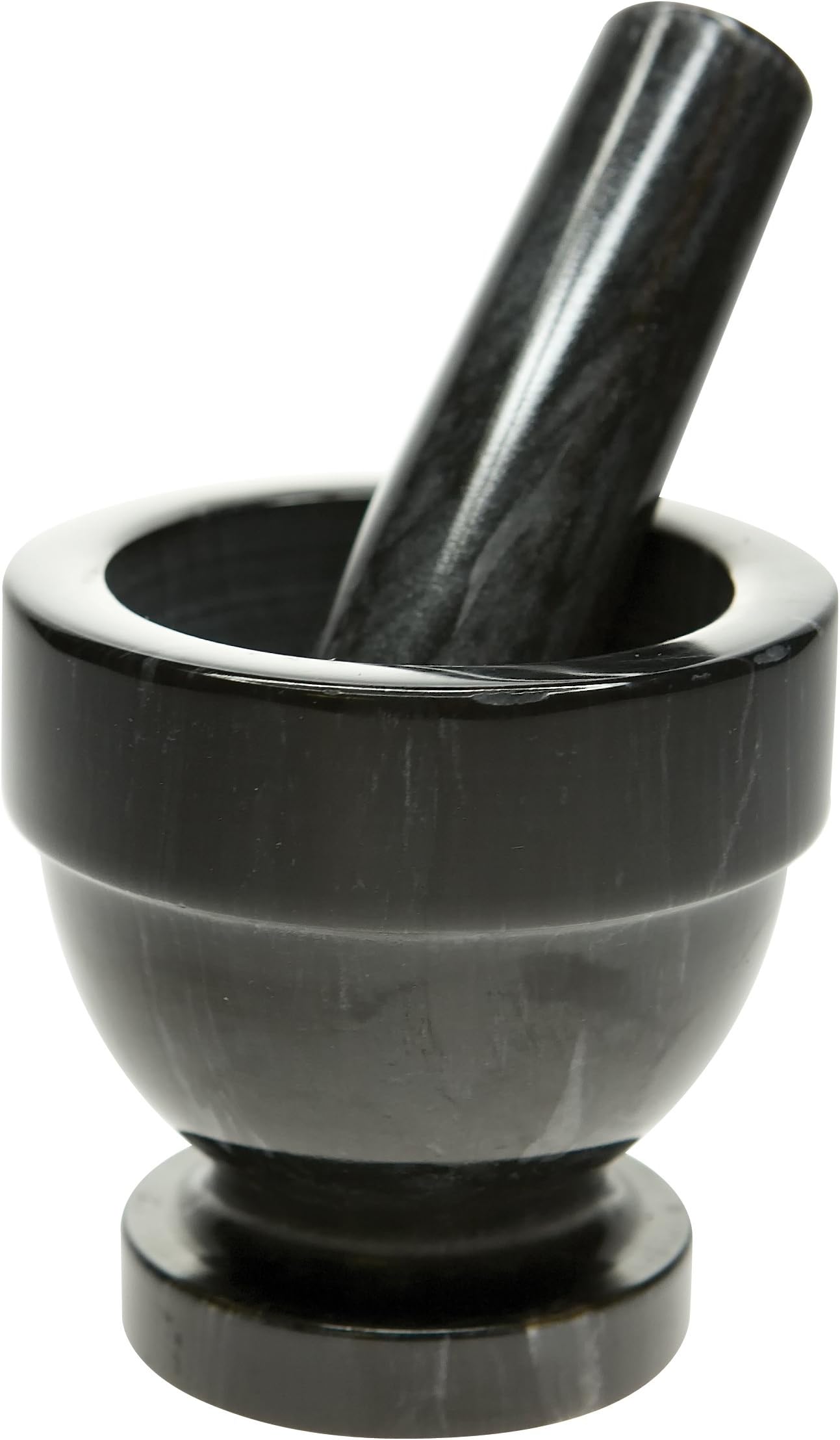 3839 Mortar and Pestle, Marble, Black