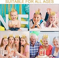 Vista 4 de Newmemo Corona para torta dorada, mini corona de tiara, corona de diamantes de imitación para boda, cumpleaños, baby shower, reina princesa pastel