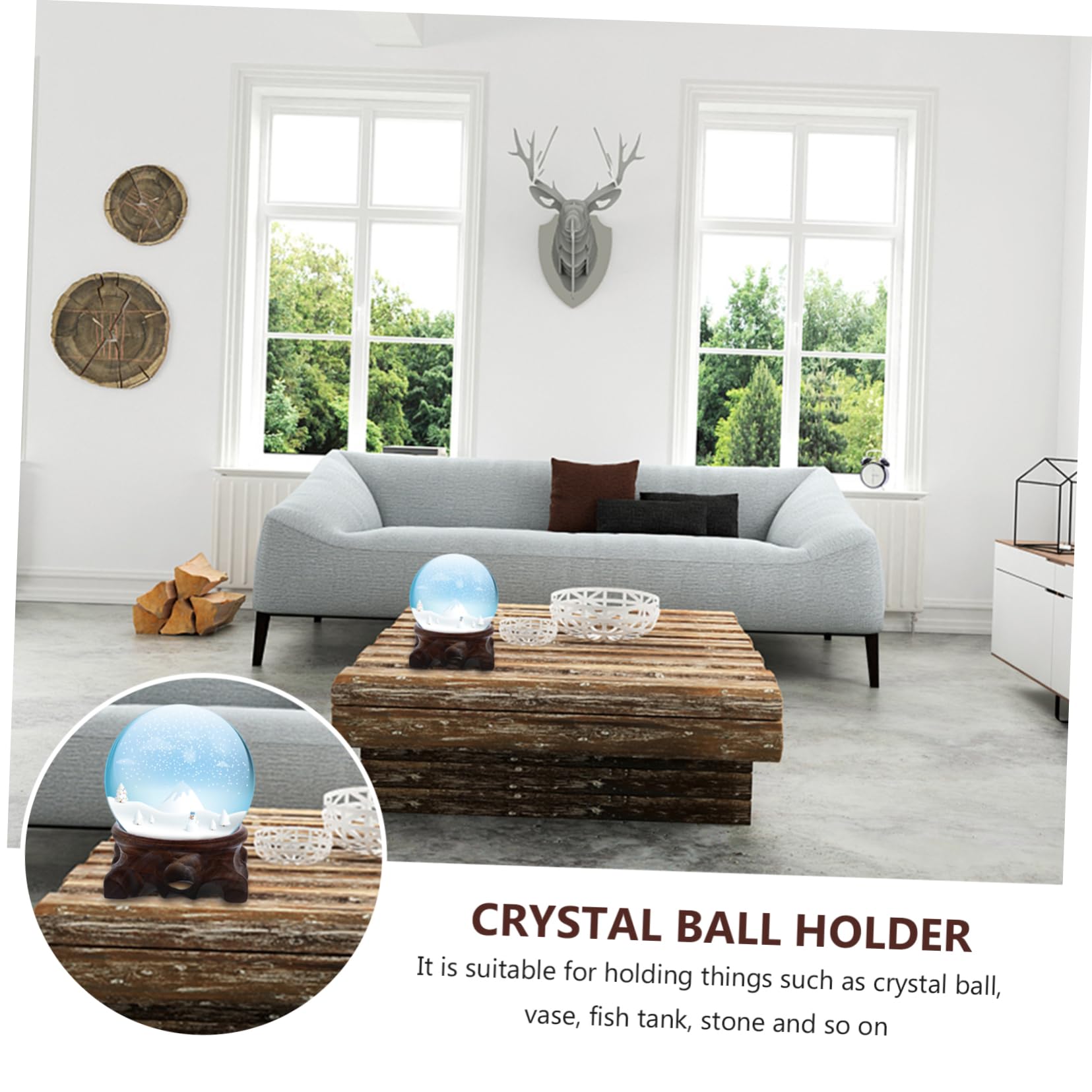 Supporto In Legno Per Sfere Di Cristallo - Base Per Decorazione Casa, 4.5x2.2cm - Foto 12