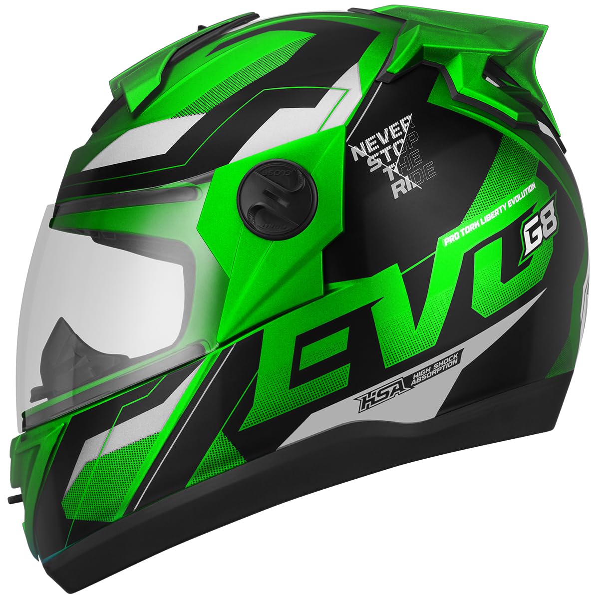 CAPACETE FECHADO PRO TORK EVOLUTION 788 G8 EVO BRILHANTE VERDE TAM. 60
