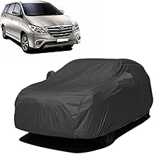 Car Body Cover Compatible with Toyota Innova Old Waterproof Heavy Duty Car Body Cover + Sun Protection + Triple Stitched + Mirror Pocket