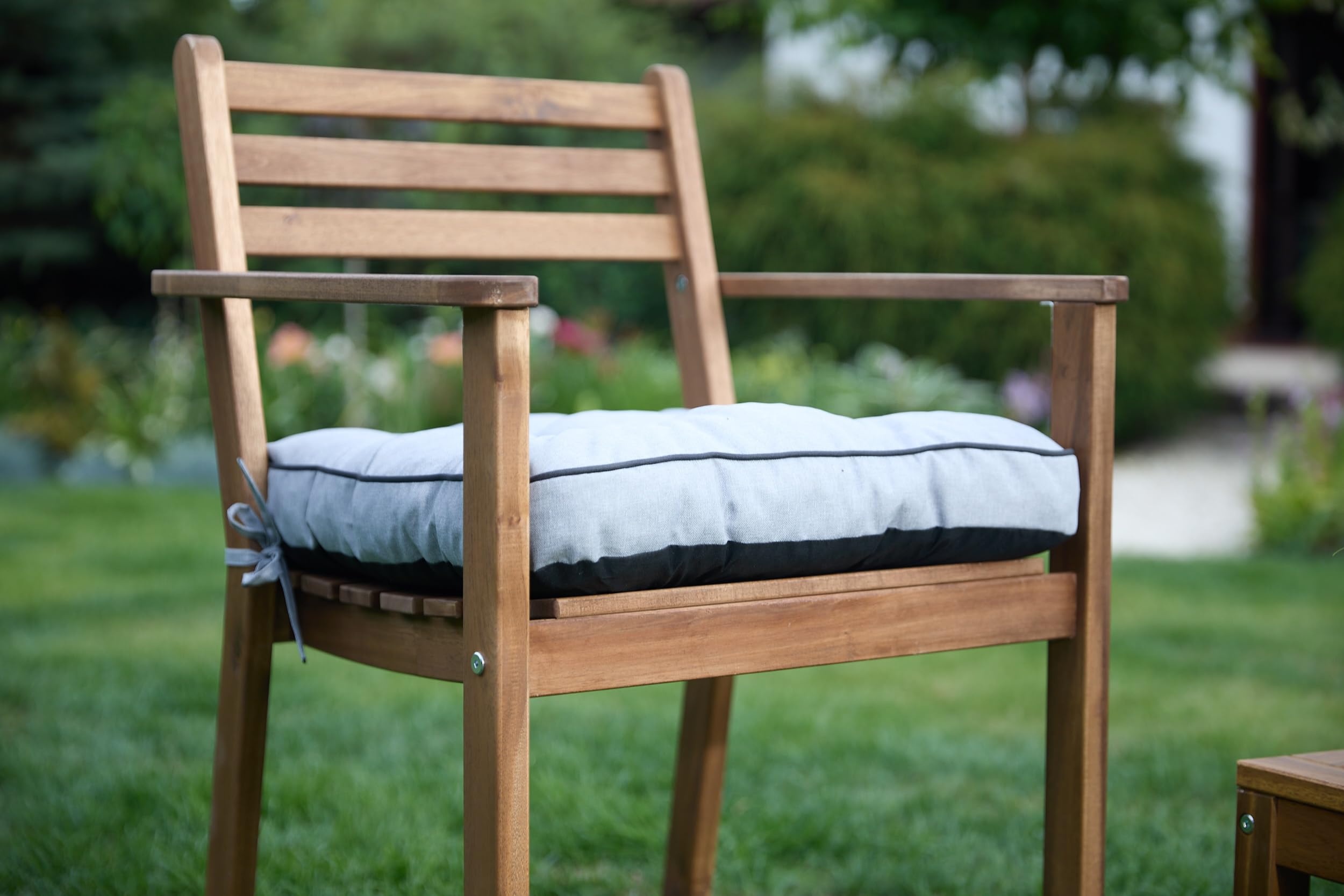 Cuscino per Panchina - Cuscini Morbidi per Seduta per Sedie, Panchine da Giardino - Cuscini Impermeabili per Sedie - 47x49 cm, 2 pezzi - Grigio scuro