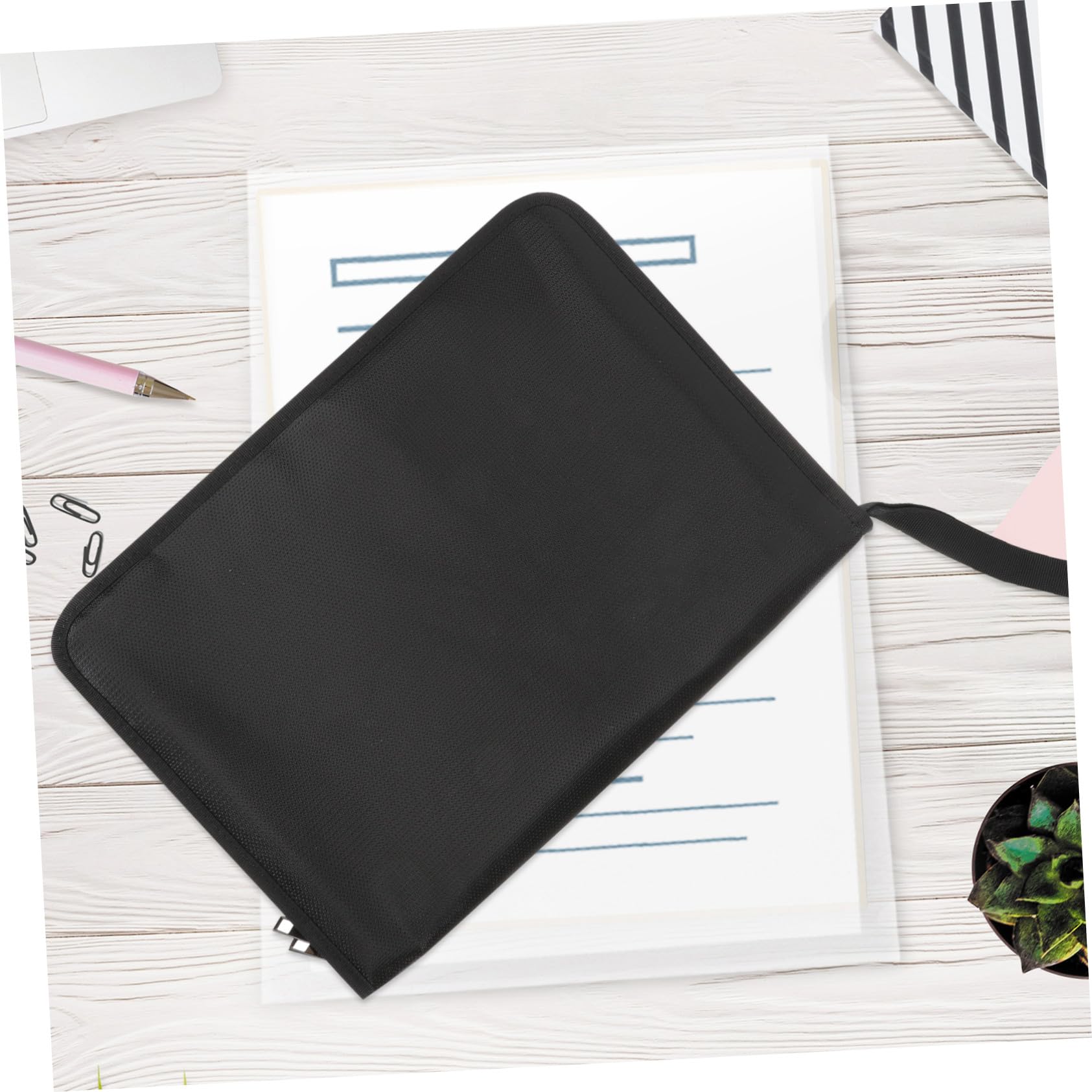 NUOBESTY Borsa Portadocumenti e Ignifuga Organizzatore di Documenti Custodia per Documenti Importanti in Composito e Pvc