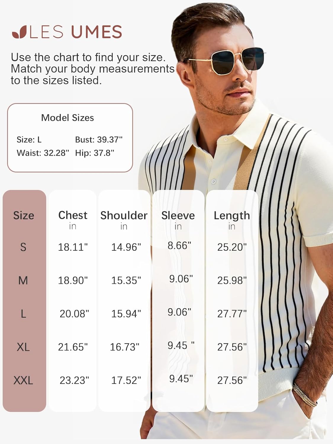 Les umes Men's Knit Polo Shirts Short Sleeve Button Down Shirts Striped Summer Beach Casual Shirt - Image 7