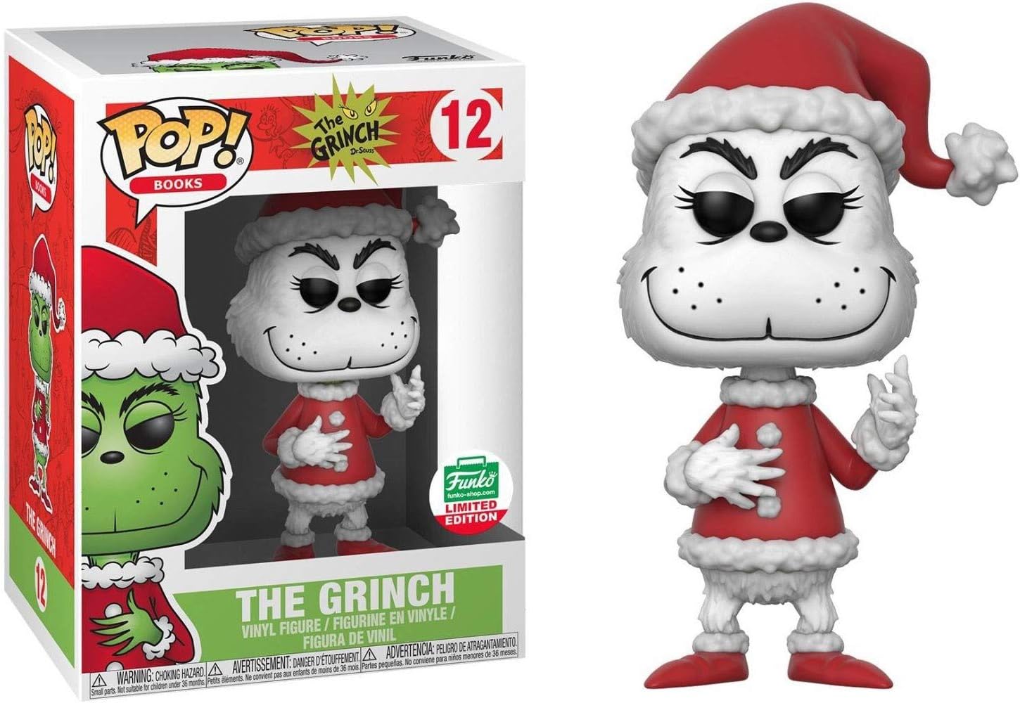 Funko The Grinch POP! Books The Grinch Limited Edition Vinyl Figure #12 Black & White