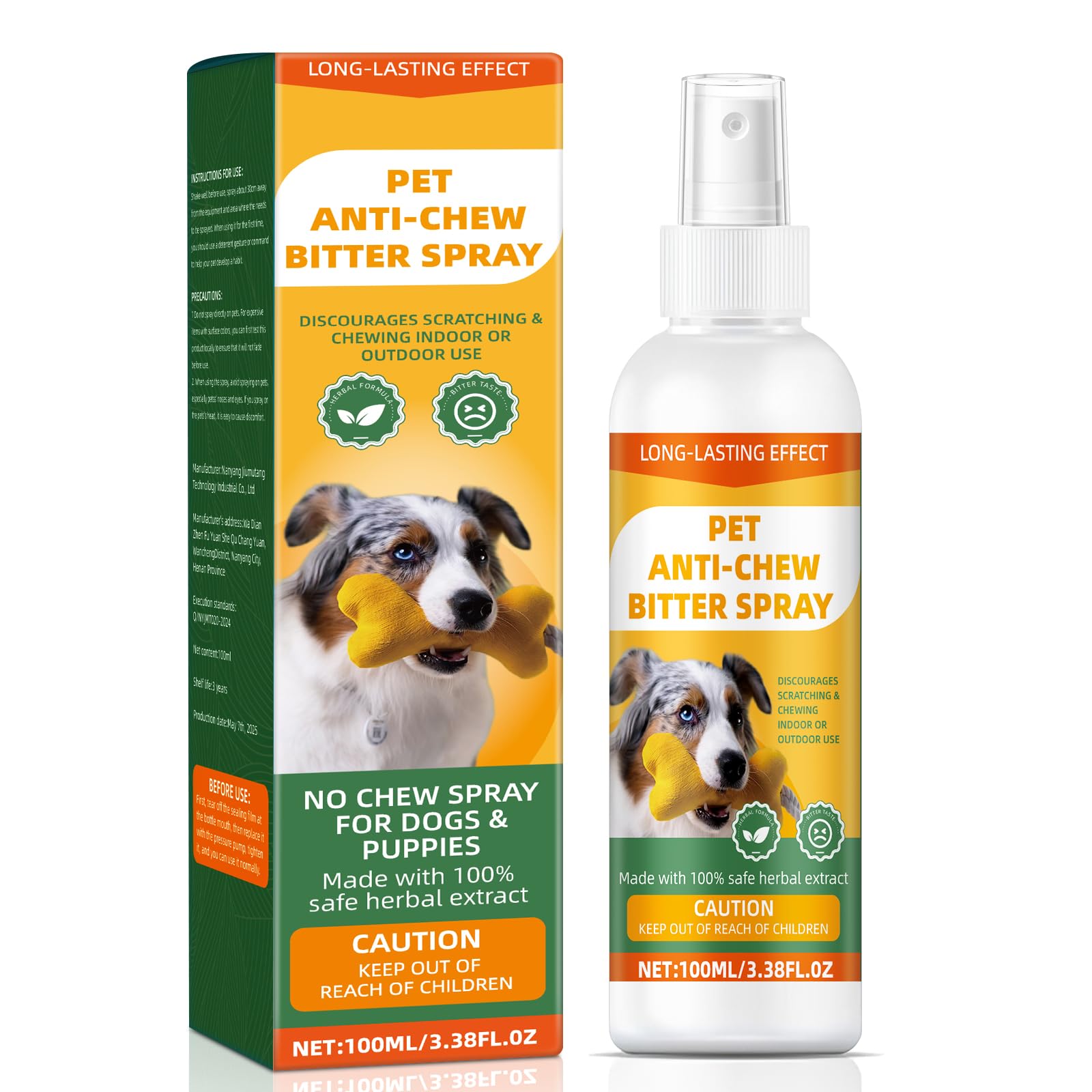 Anti-Chew Bitter for Dog Behavior Training Aid Spray, Natural Ingredients, Protect Furniture Shoes Belongings, Stop Chewing, Licking, Biting for Dog Deterrent Spray - Formula 6